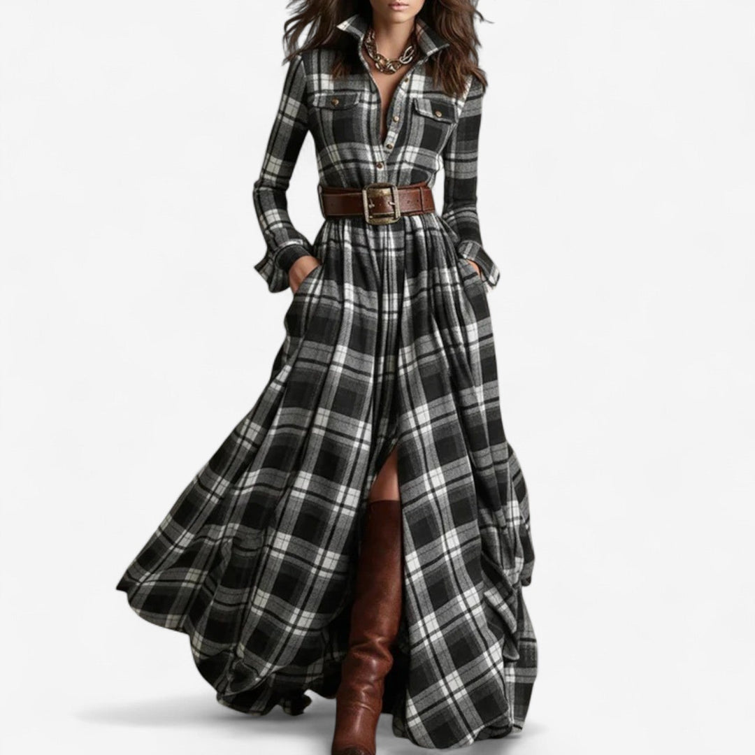 Abigail™ Maxi Dress with Timeless Check Patternrn